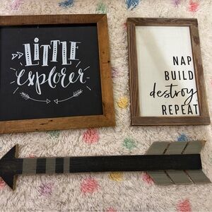 Hobby Lobby Rustic Wall Art Set with Black and Brown Accents
